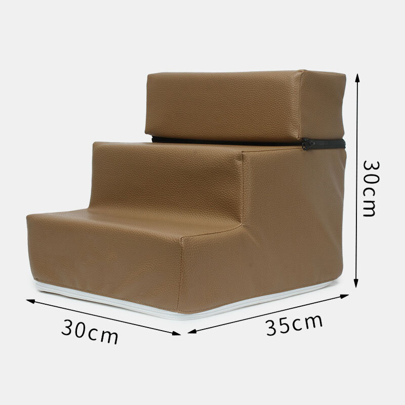 Dog Stairs Leather Pet Ladder Sponge Stairs Dog Teddy on Sofa on Bed Ladder-heyidear