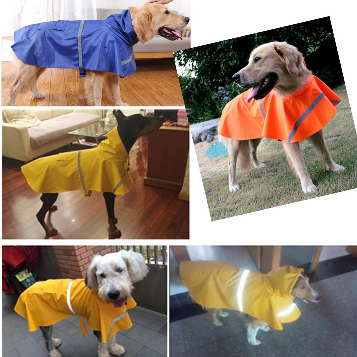 Dog Raincoat Waterproof Outdoor Rain Coat Jacket Coat Fleece Reflective Safe-heyidear
