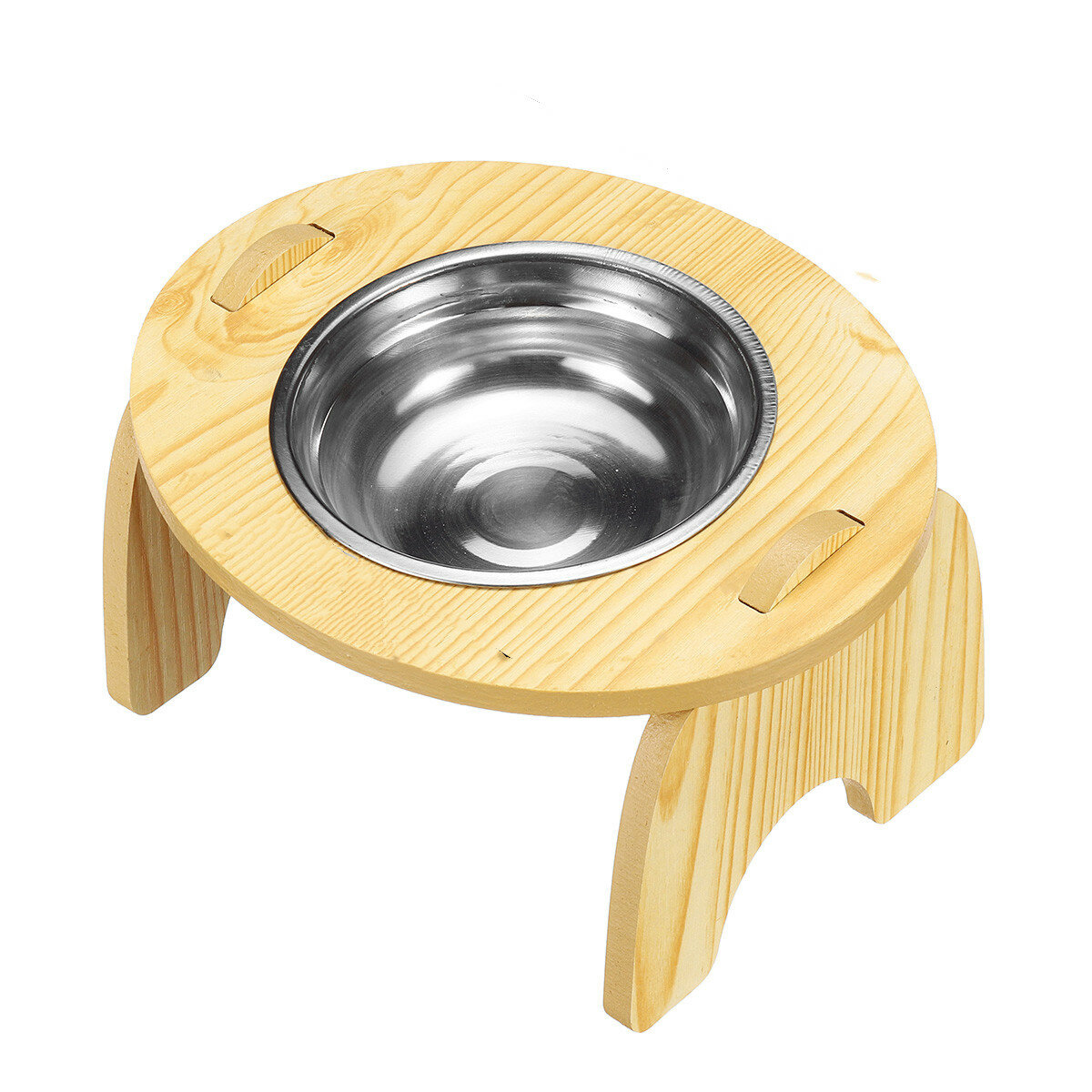 Double Elevated Pet Bowl Dog Cat Feeder Food 2 Kind of Materials Anti Slip Design Easy to Clean And Install-heyidear
