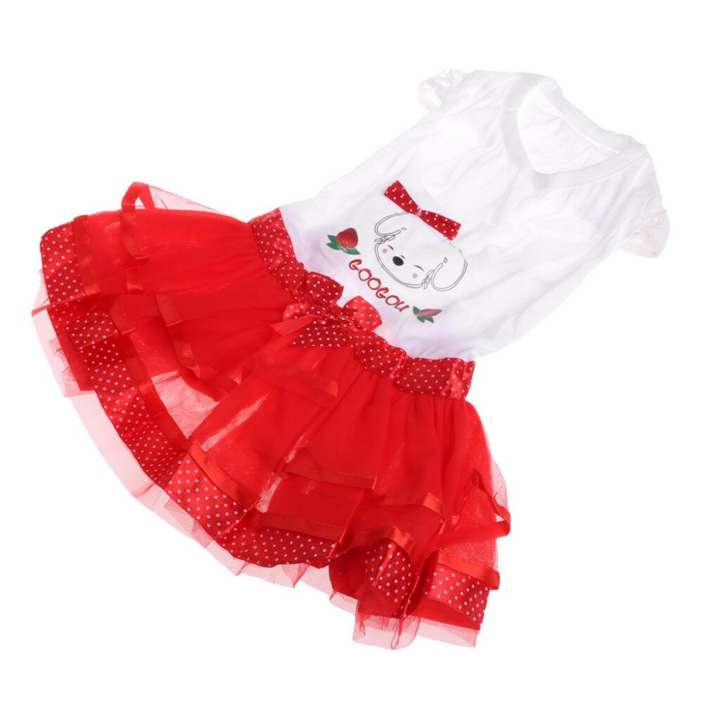 Summer Dog Dress Puppy Party Dress Bubble Fruit Doggy Colorful Skirts-heyidear