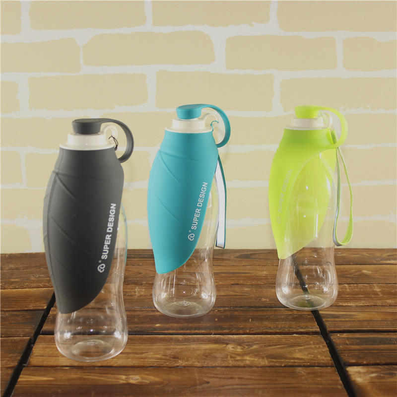 650ml Sport Portable Leaf Pet Dog Water Bottle Expandable Silicone Travel Dog Bottles Bowl For Puppy Cat-heyidear