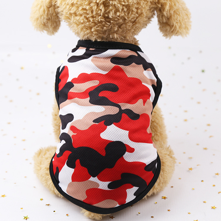Printed Mesh Camouflage Breathable Shirt for Small Dog-heyidear