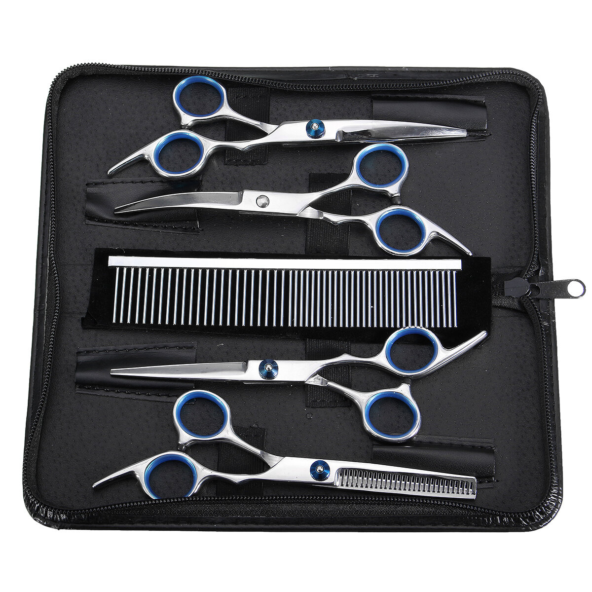 7Pcs/Lot Dog Cat Grooming Scissors Set Straight Curved Cutting Thinning Shears Kit Puppy Hair Trimmer Pet Beauty-heyidear