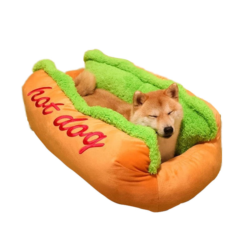 Hot Dog Shape Pet Mattress Puppy Cat Soft And Dirty Pet Bed S LSize-heyidear