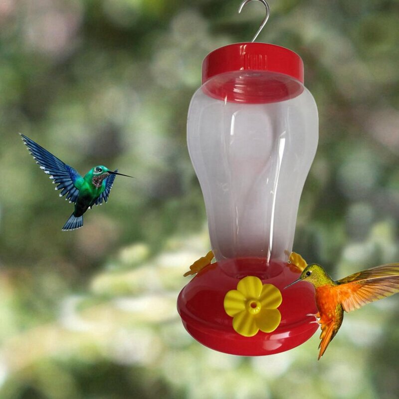 Bird Water Feeder Bottle Hanging Hummingbird Feeder Garden Outdoor Plastic Flower Iron Hook Bird Feede| Heyidear.com-heyidear