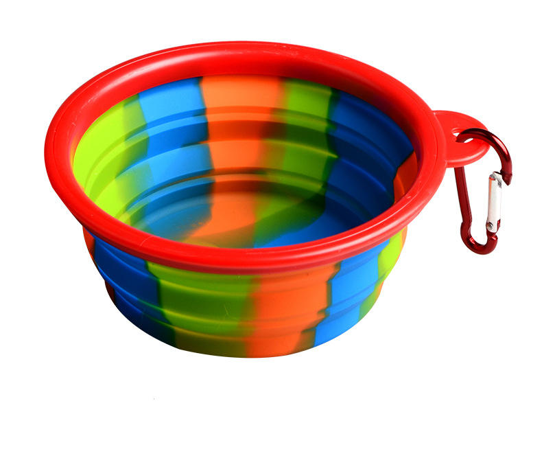 Camouflage Silicone Bowl Collapsible Portable Out Pet Bowl Cat And Dog Universal-heyidear
