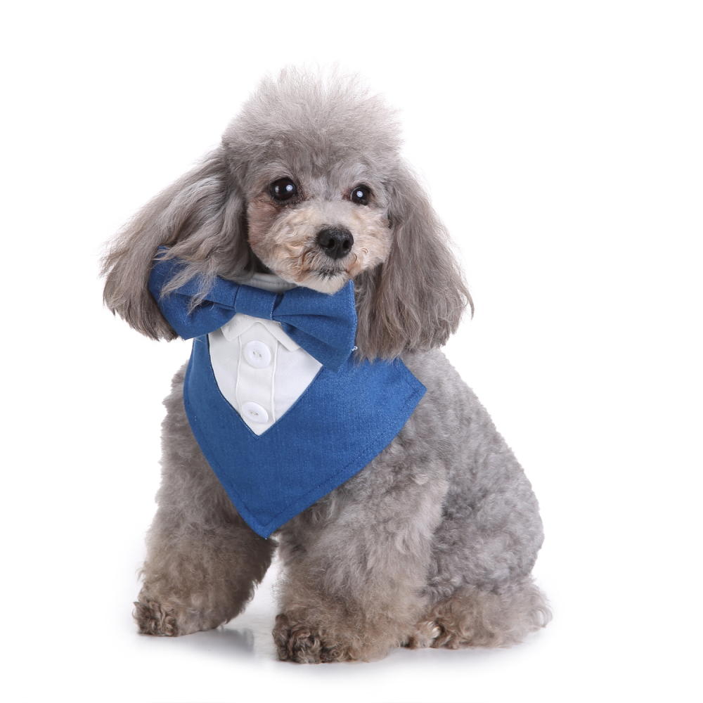 Formal Dog Tuxedo Dog Bandana with Bow Tie and Neck Ties Designs-heyidear