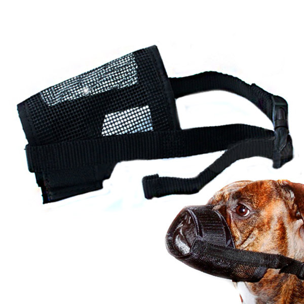 Nylon Fabric Adjustable Mesh Anti Bark Bite Pet Mouth Muzzle-heyidear