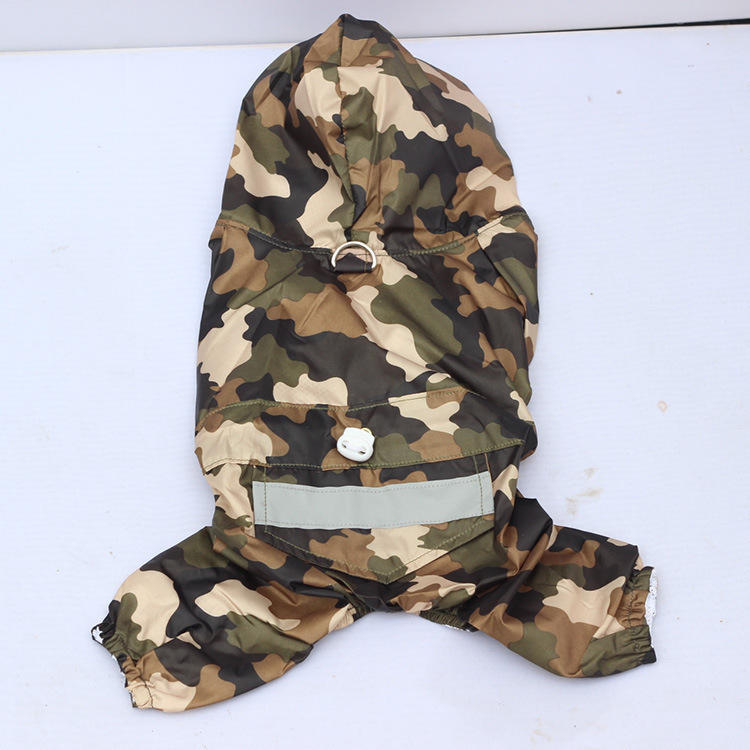 Pet Dog Outdoor Reflective Stripe RainCoat Waterproof Rain Coat Winter Prevent Wind Keep Warm Four Feet With Hat-heyidear