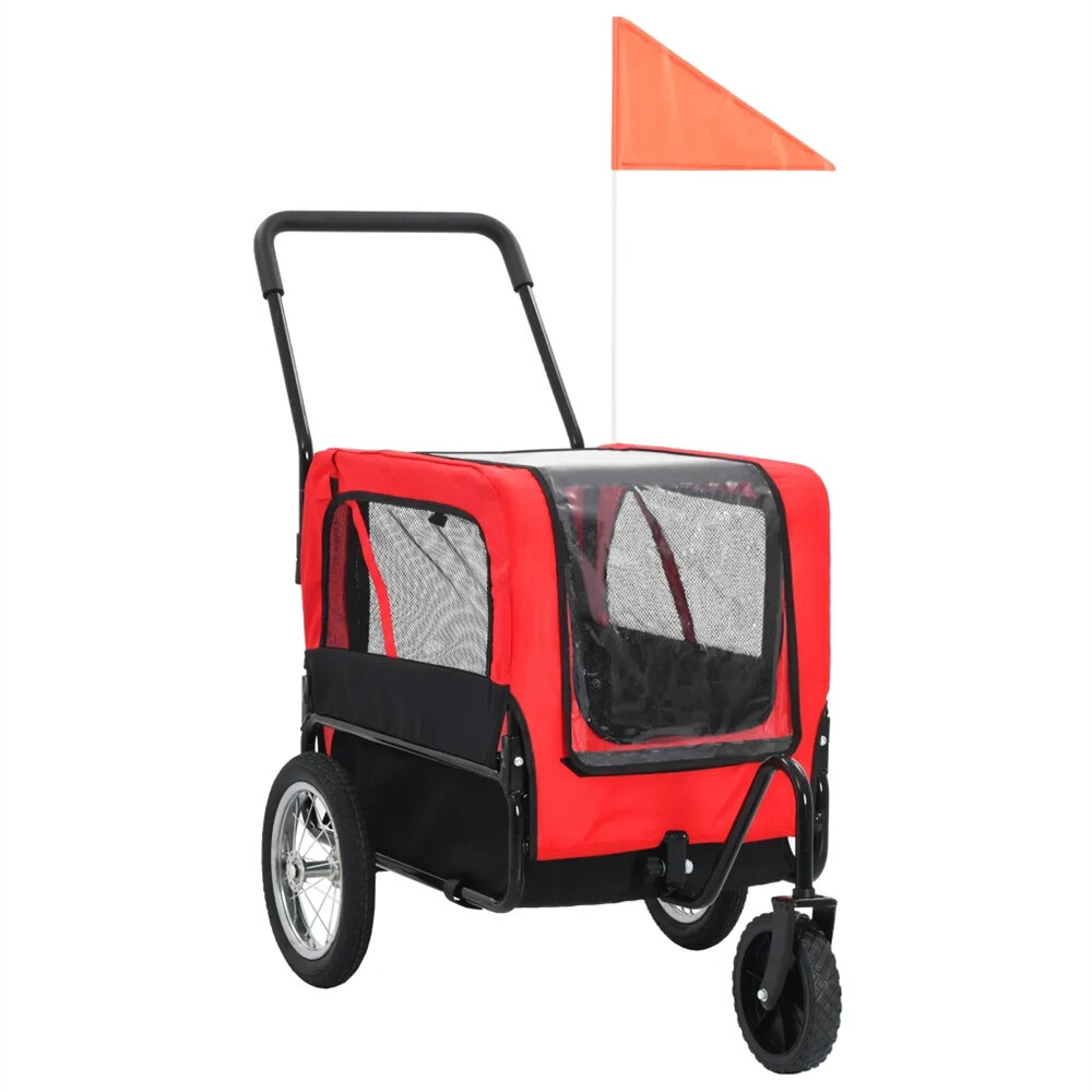 Pet Bike Trailer, For Small and Large Dogs, Folding Frame Carrier, Quick Release Wheels, Universal Bicycle Coupler, Adjustable-heyidear
