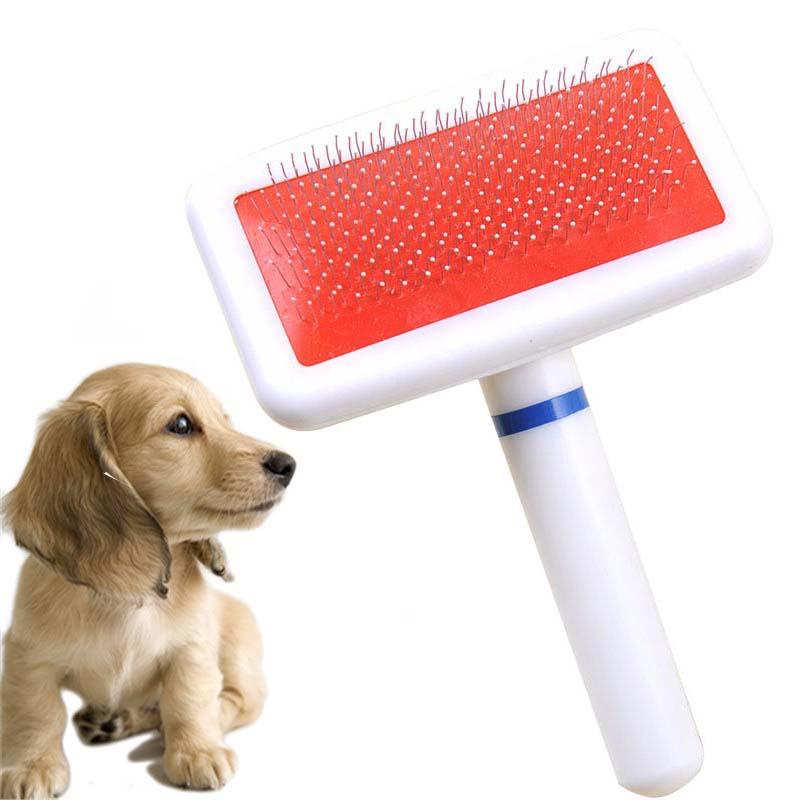 Dog Brush Pet Dog Comb Long Hair Brush Plastic Handle Puppy Cat Dog Bath Brush Multifunction Comb-heyidear