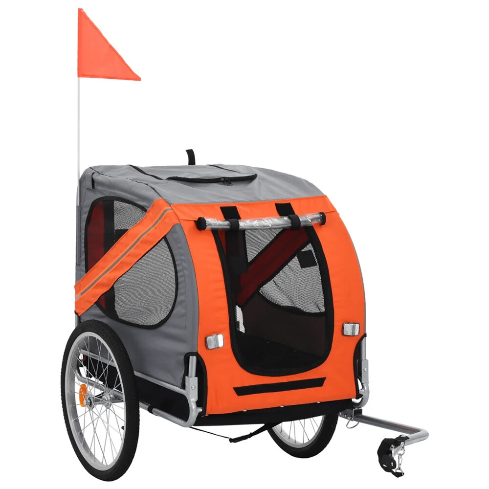 Luxuries Pet Bike Trailer Suitable for Big and Small Dogs, Folding Storage, Detachable, Easy to Install, Breathable Protective Net Pet Cart-heyidear
