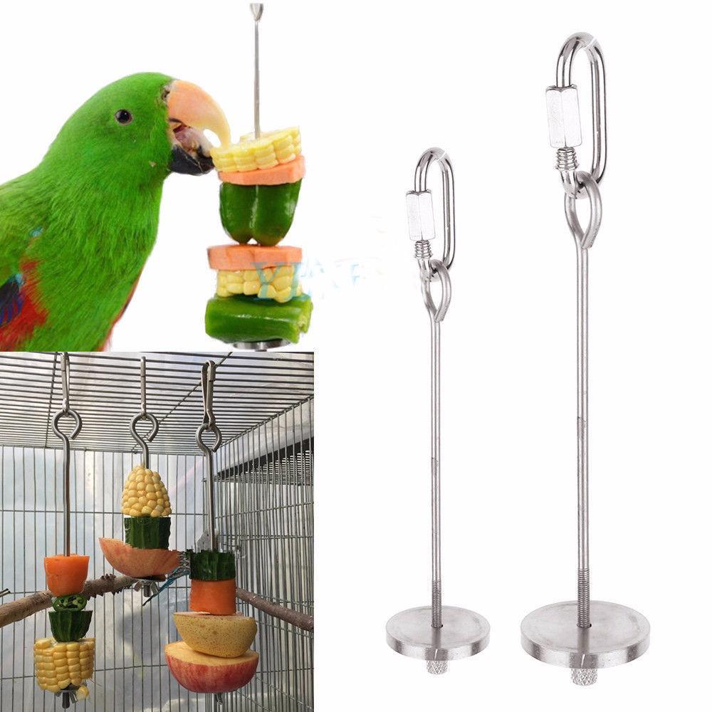 12/20Cm Stainless Steel Small Parrot Toys Kabob Food Stick Scooter Fruit-heyidear