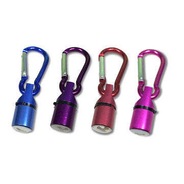 HB-02 Electronic Portable Metal Dog Pet Collar Tag with LED Light & Stainless Steel Carabiner-heyidear