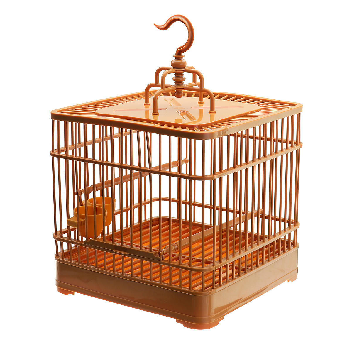 Birds Cage Plastic Hanging Feed Holder Parrot Macaw Pets Carrier Portable Set Bird Net-heyidear