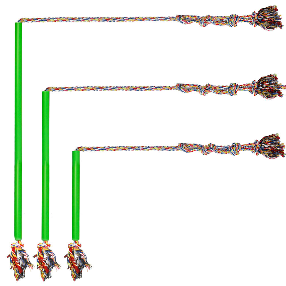 Dog Rod Toy Pet Teaser Chewing Rope Interactive Stick Colorful Rotar Outdoor Extendable Funny Cat-heyidear