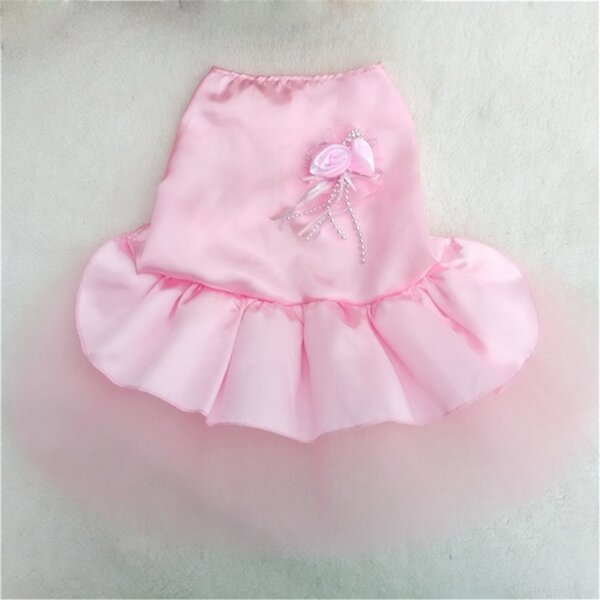 4 Colors Summer Puppy Pet Dog Tutu Lace Satin Skirt Cat Princess Party Wedding Dress-heyidear