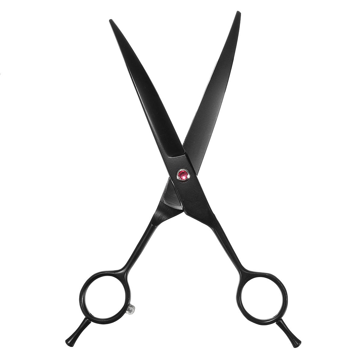 7" Professional Stainless Steel Pet Dog Grooming Scissors Curved Haircut Shears-heyidear