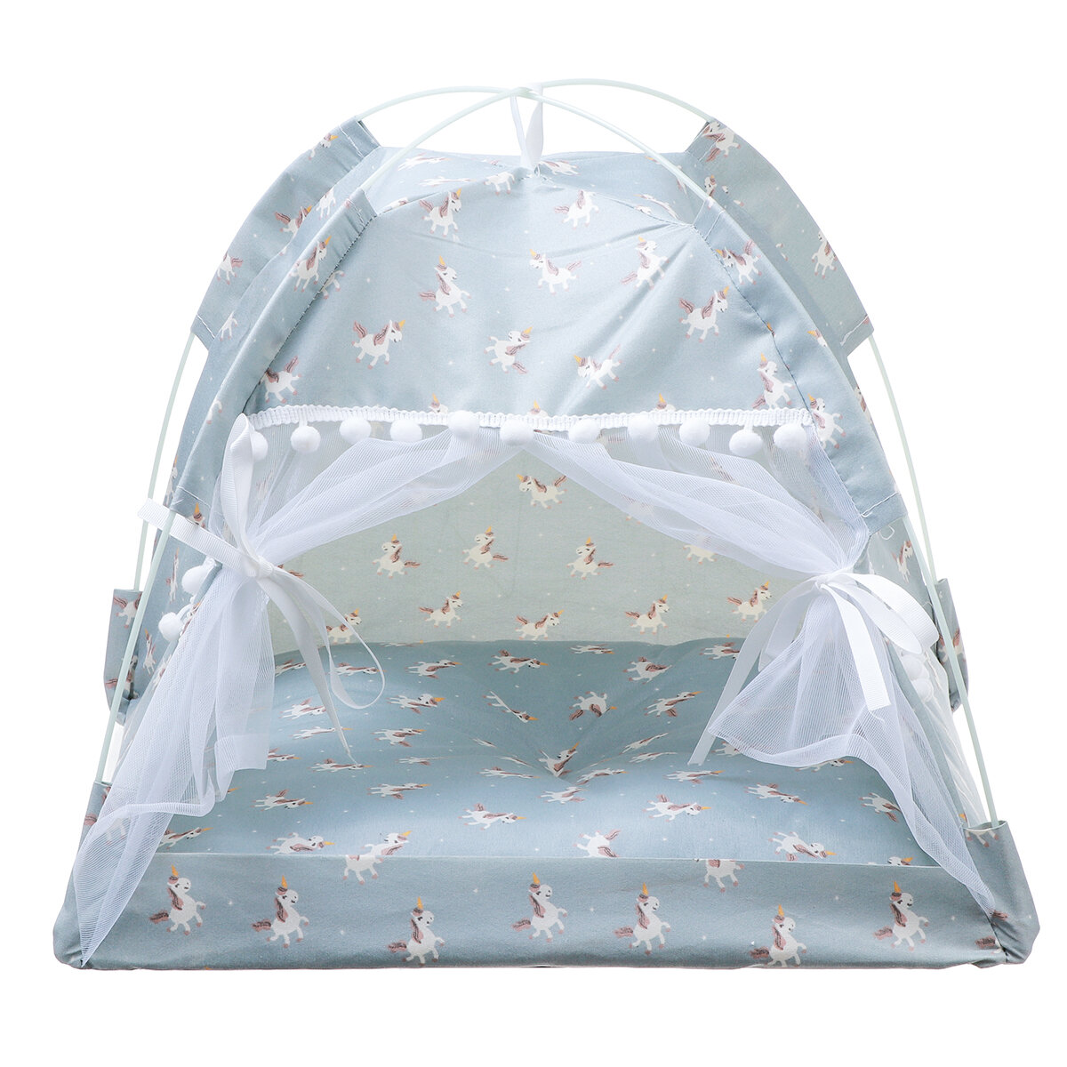 Pet Tent Cat Bed Puppy House Cushion Pad Bed Flamingo Pattern Indo-heyidear