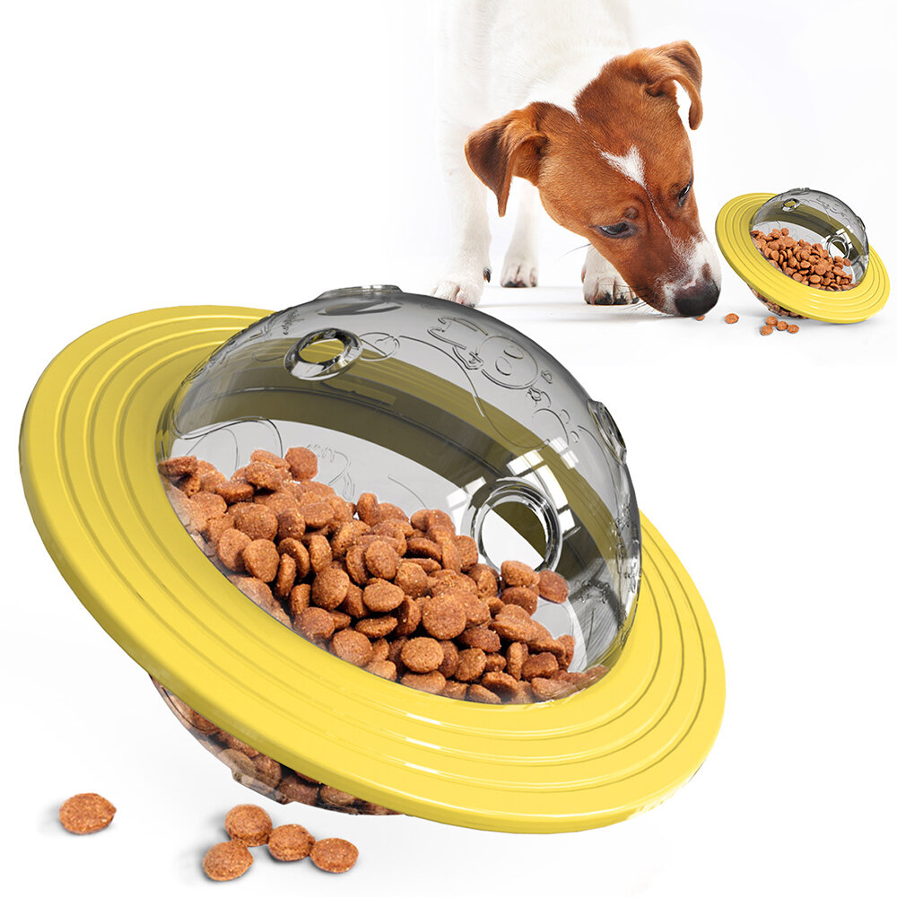 UFO Shape Interactive Dog Cat Food Ball Bowl Pet Toy-heyidear