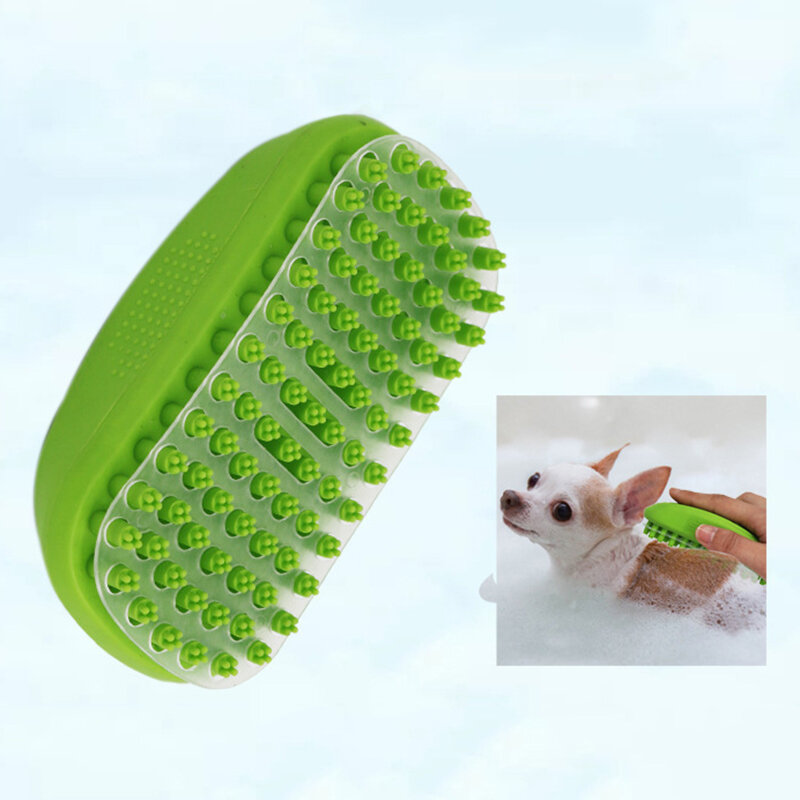 Pet Dog Massage Brush Soft Silicone Cat Grooming Bath Shower Brush Rubber Loofah Gentle Scrubbers-heyidear