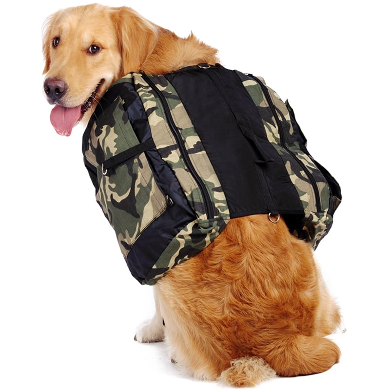 Dog Backpack Harness | For Medium and Large Dog | Oxford Cloth | Camouflage Green Color-heyidear