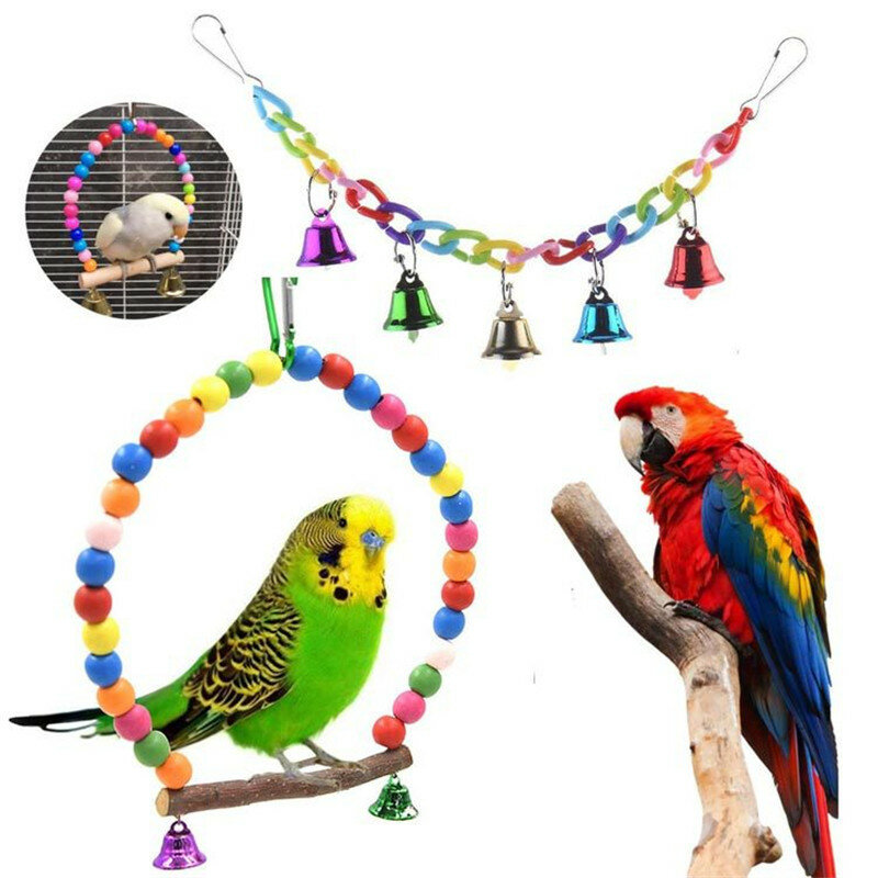 Parrot Gnawing Toy Bird Supplies Utensils Corn Wood Creative Hanging Pieces Plastic Flower Pieces Large Parrot Bird Toys-heyidear