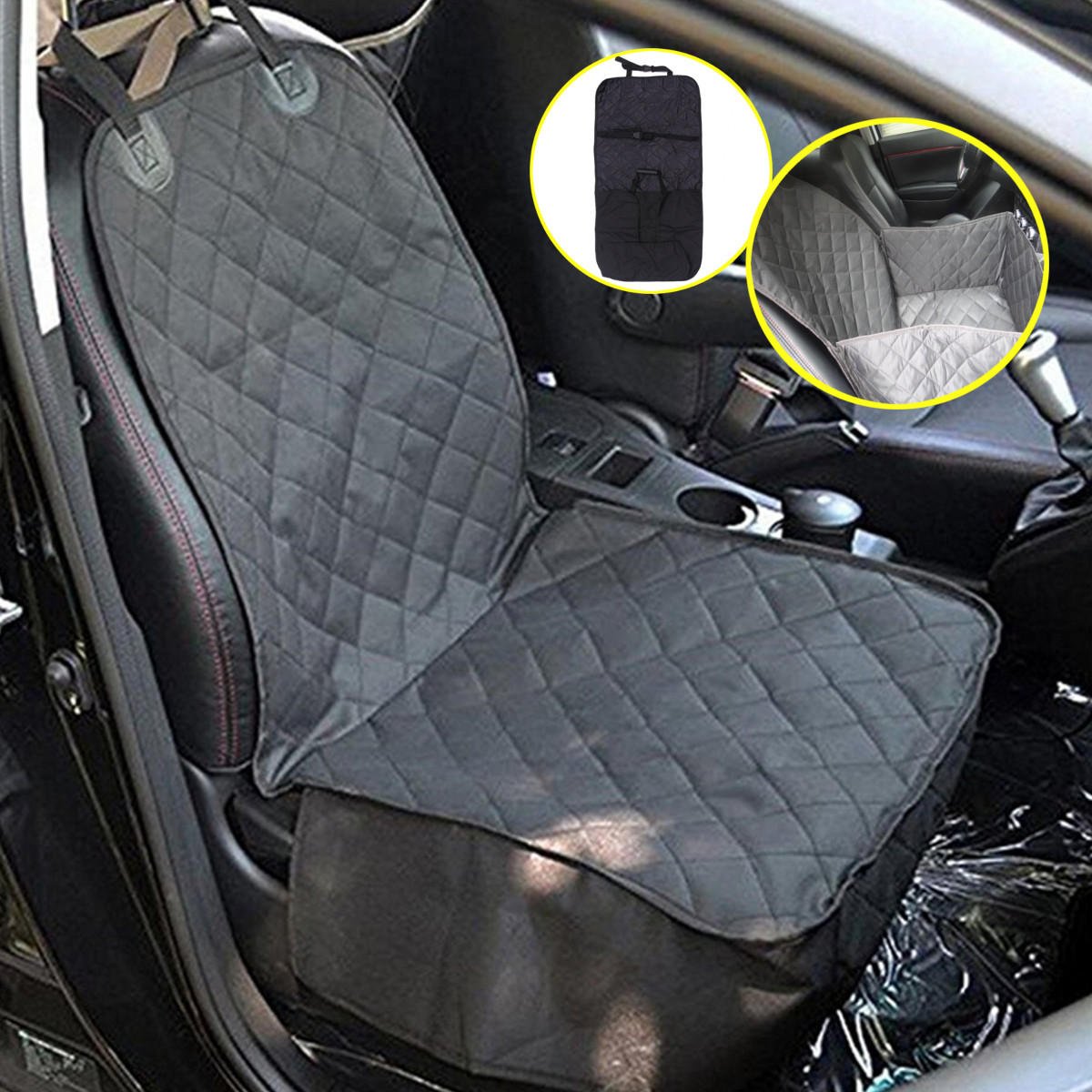 Pet Car Seat Cover Dog Car Front Nonslip Protector Mat With Zipper 600D Oxford Cloth-heyidear