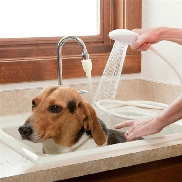 1.2m Dog Shower Head Spray Drains Strainer Pet Bath Hose Sink Washing Hair Pet Hairdresser Shower-heyidear