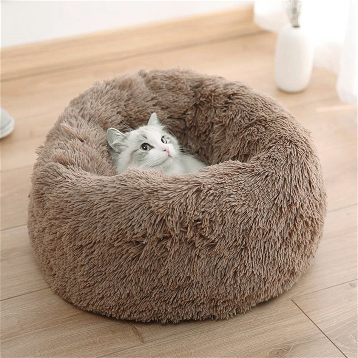 4 Size Dog Cat Round Bed Sleeping Bed Plush Pet Bed Kennel Sleeping Cushion Puppy-heyidear