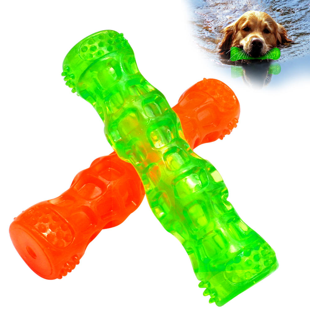 Rubber Dog Toys Bone Waterproof Squeak Sound Pet Toys-heyidear