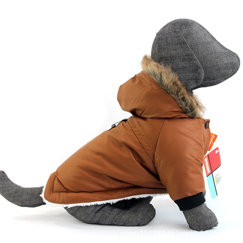 Warm Two-Legged Plush Vest Hoodie | Autumn And Winter Clothes for Small Dog-heyidear