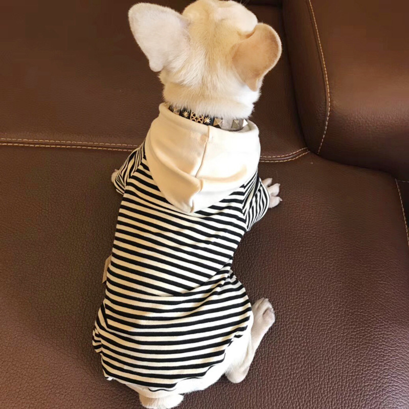 Warm Dog Stripe Hoodies For Small Medium Dogs