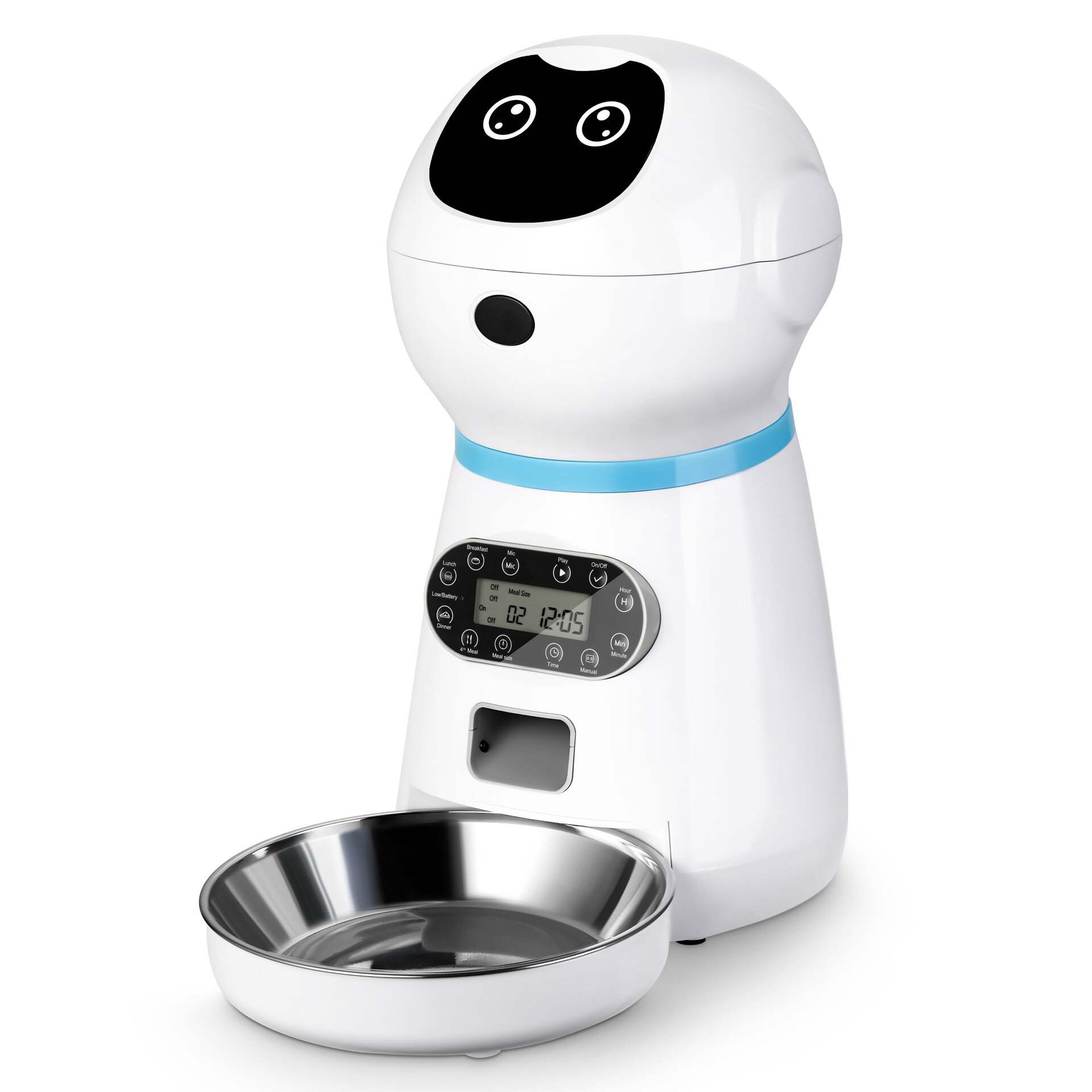 3.5L Intelligent Pet Feeder Timing Quantitive Feeding Dual Power Supply Infrared Detection Recording to Summon Pets-heyidear