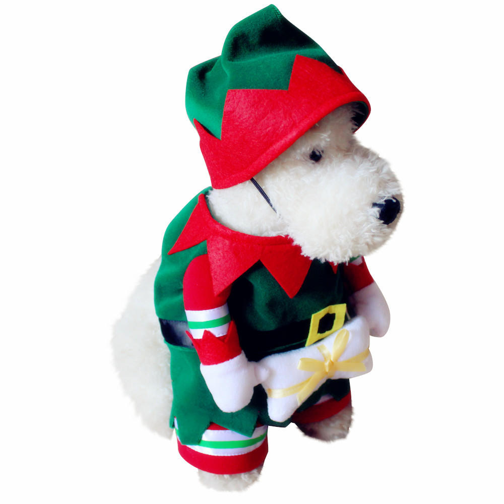 Pet Dog And Cat Christmas Suit Santa Claus Dressing Up Party Apparel Clothing With Hat-heyidear