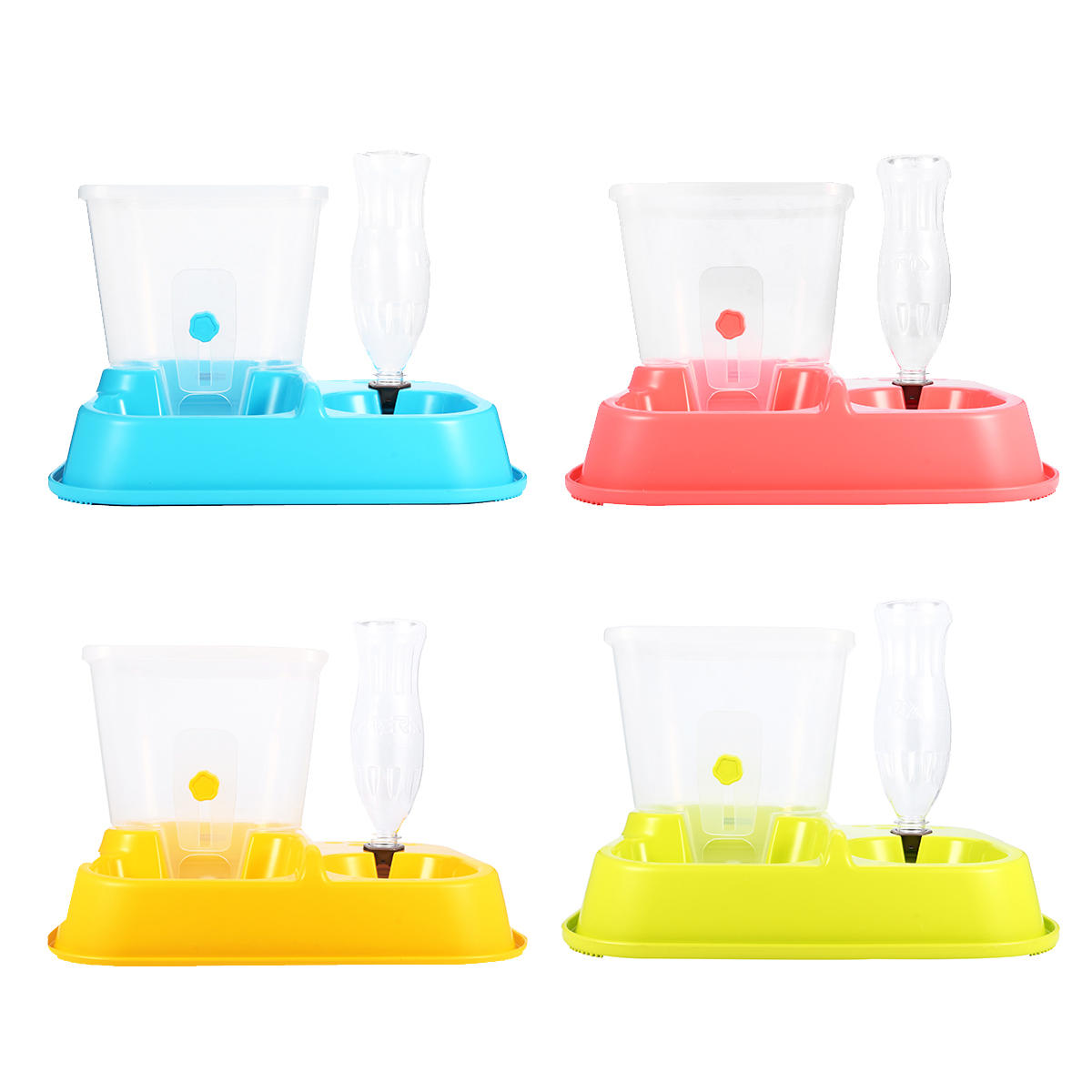 2 in 1 Automatic Pet Food Drink Dispenser Dog Cat Feeder Water Station Bowl Dish Beverage Dispenser-heyidear