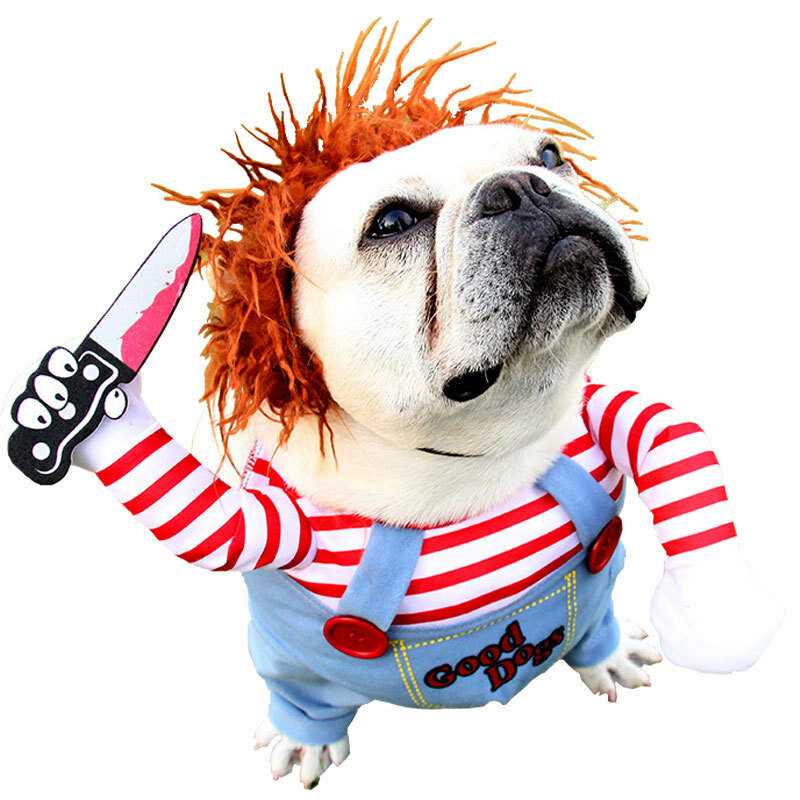 Halloween Pet Dog Clothes Dogs Holding a Knife Halloween Christmas Costume Funny Pet Cat Party Cosplay Apparel Clothing-heyidear