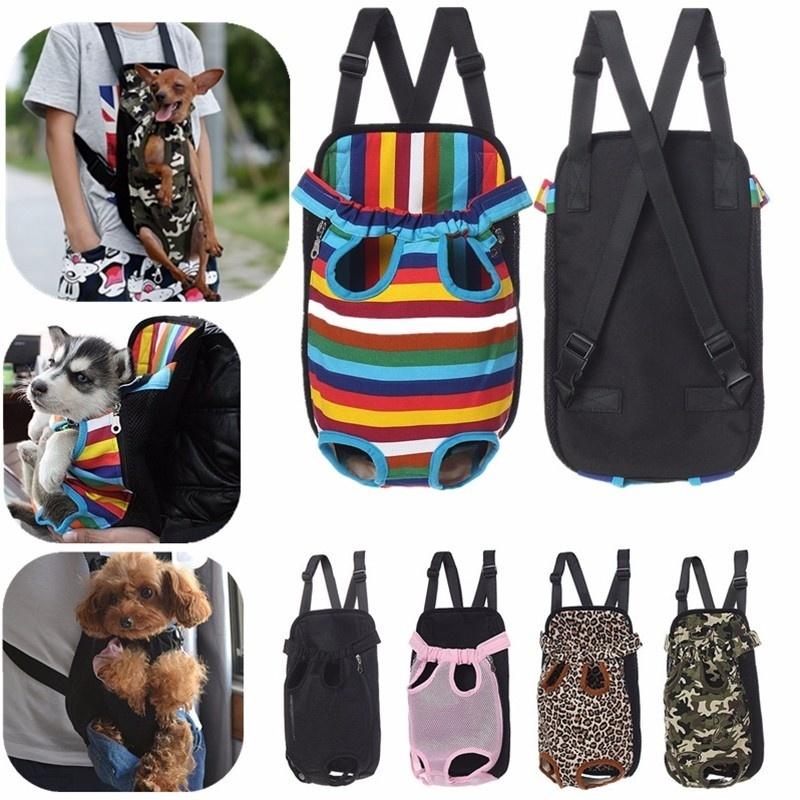 S-XL Size Adjustable Pet Puppy Dog Cat  Net Canvas Backpack Front Tote Carrier Travel Shoulder Bag-heyidear