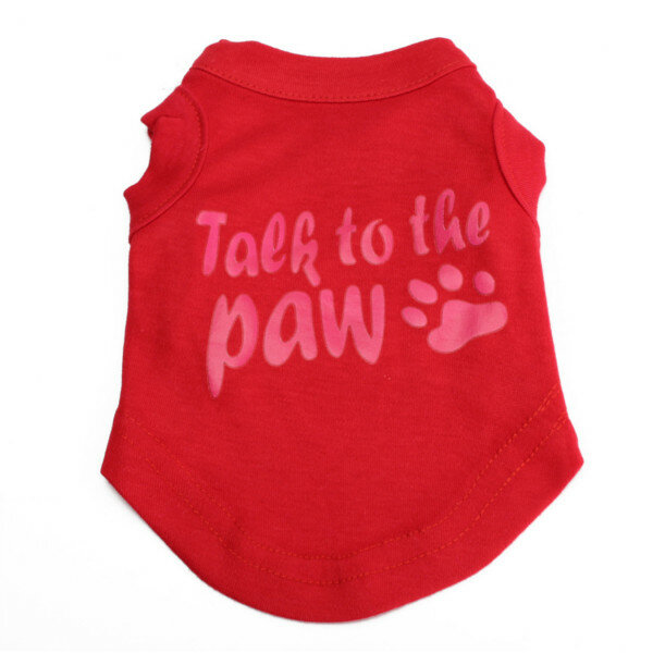 Talk to the Paw Small Paw Print Pet Dog Cat Summer Cotton Vest-heyidear