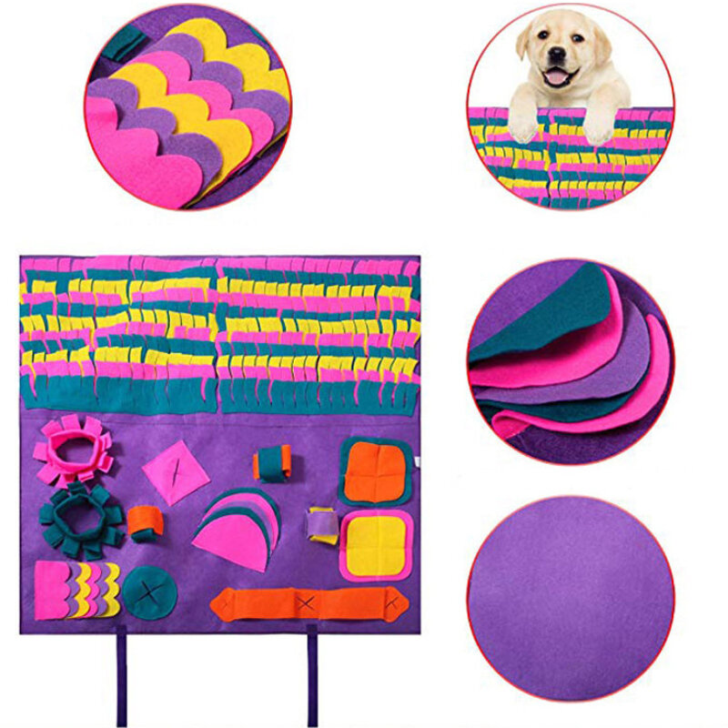 Pet Sniffing Mat Puzzle Dog Cat Toy Bite Resistant Non-slip Design Traing Pets to Eat Slowly-heyidear