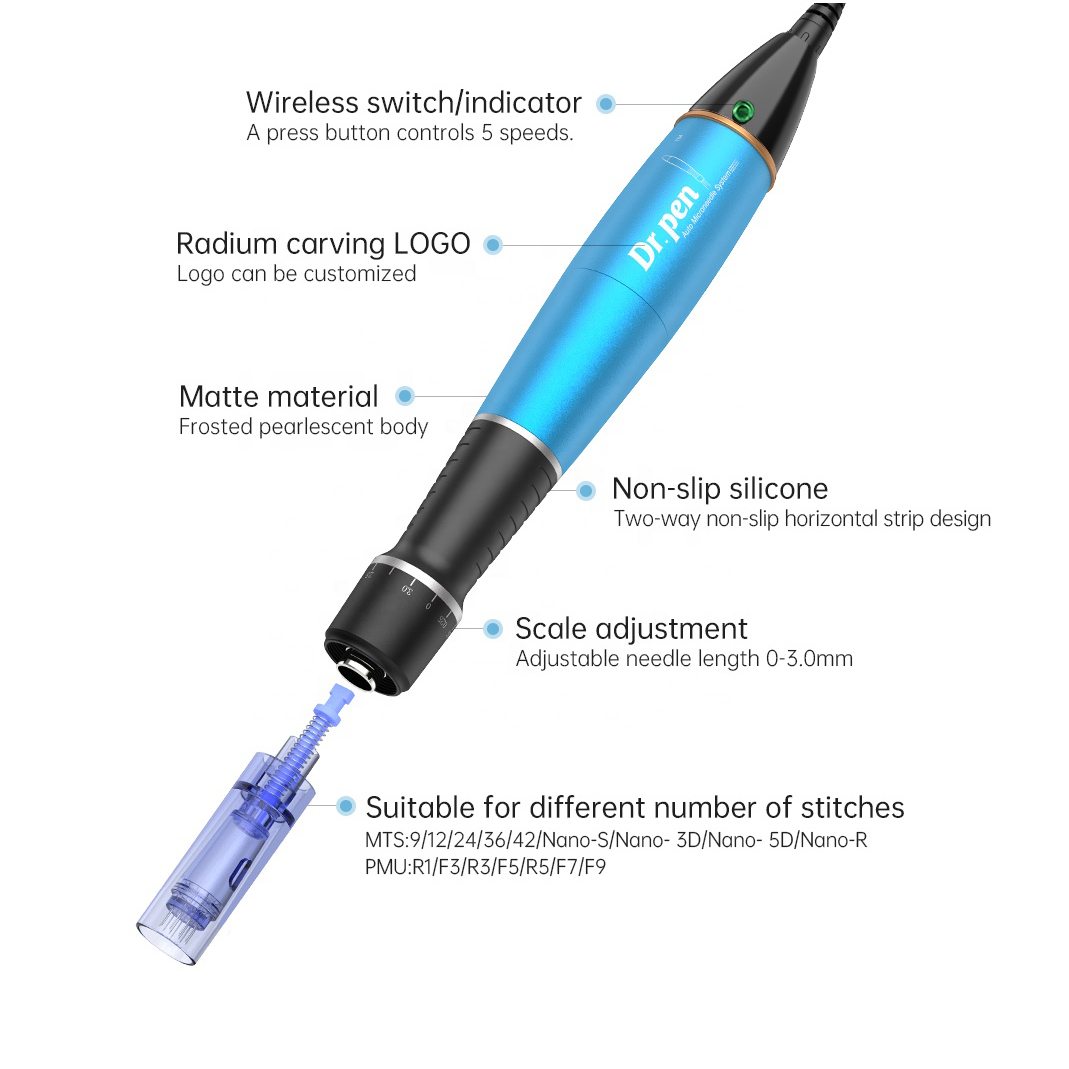 Dr pen A1W multifunctional electric facial luminous micro-needle wireless electric dermal pen A1 