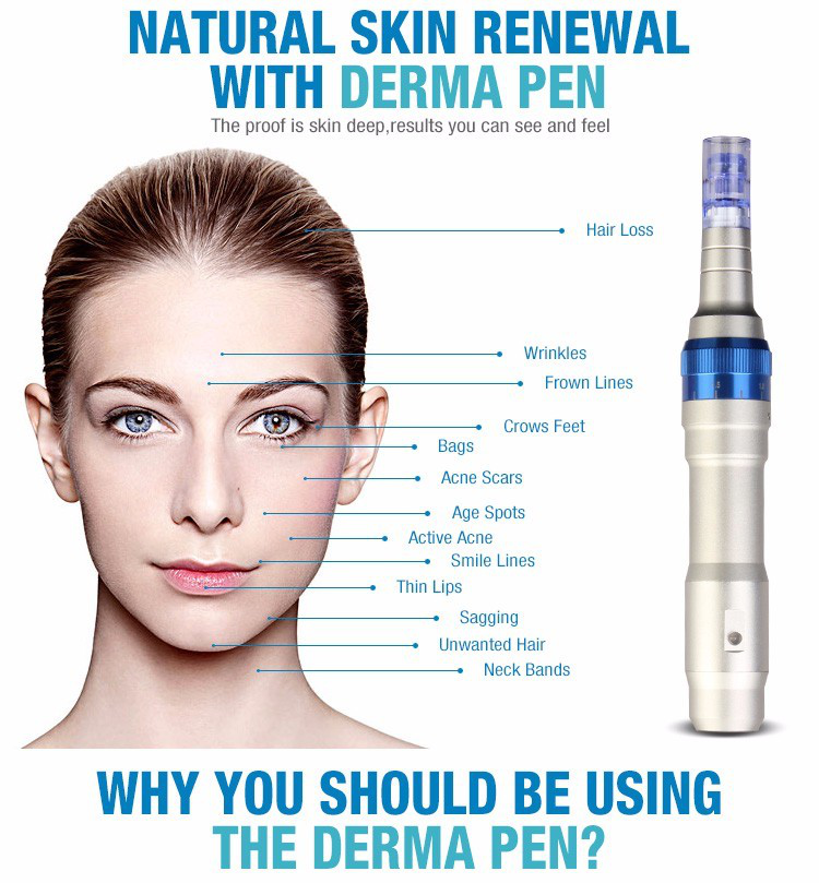 Derma pen A6 Auto Microneedle System Adjustable Needle Length Electric derma pen dr.pen