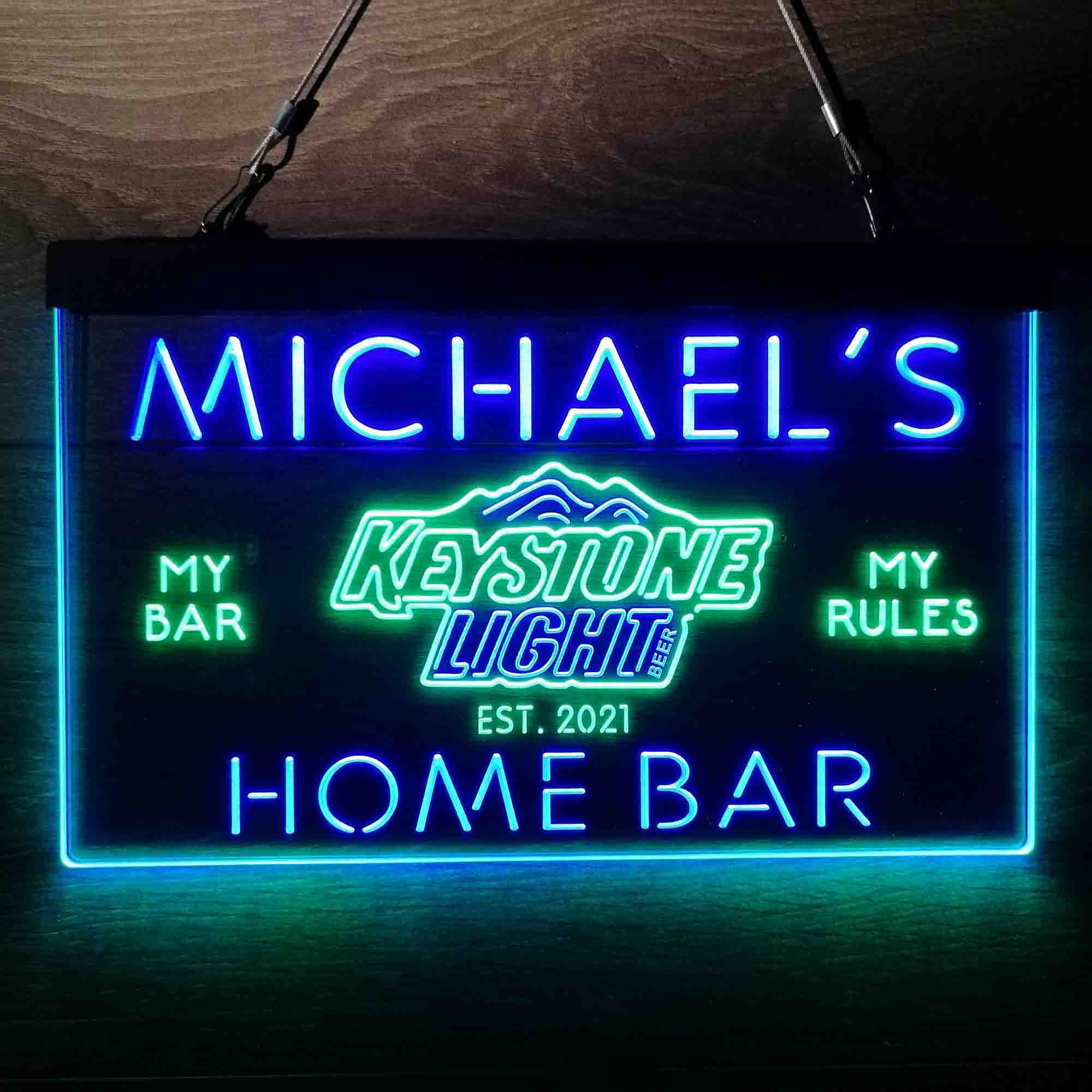 Lighted Sign Custom keystone Beer LED Sign Personalized Home bar pub Sign 