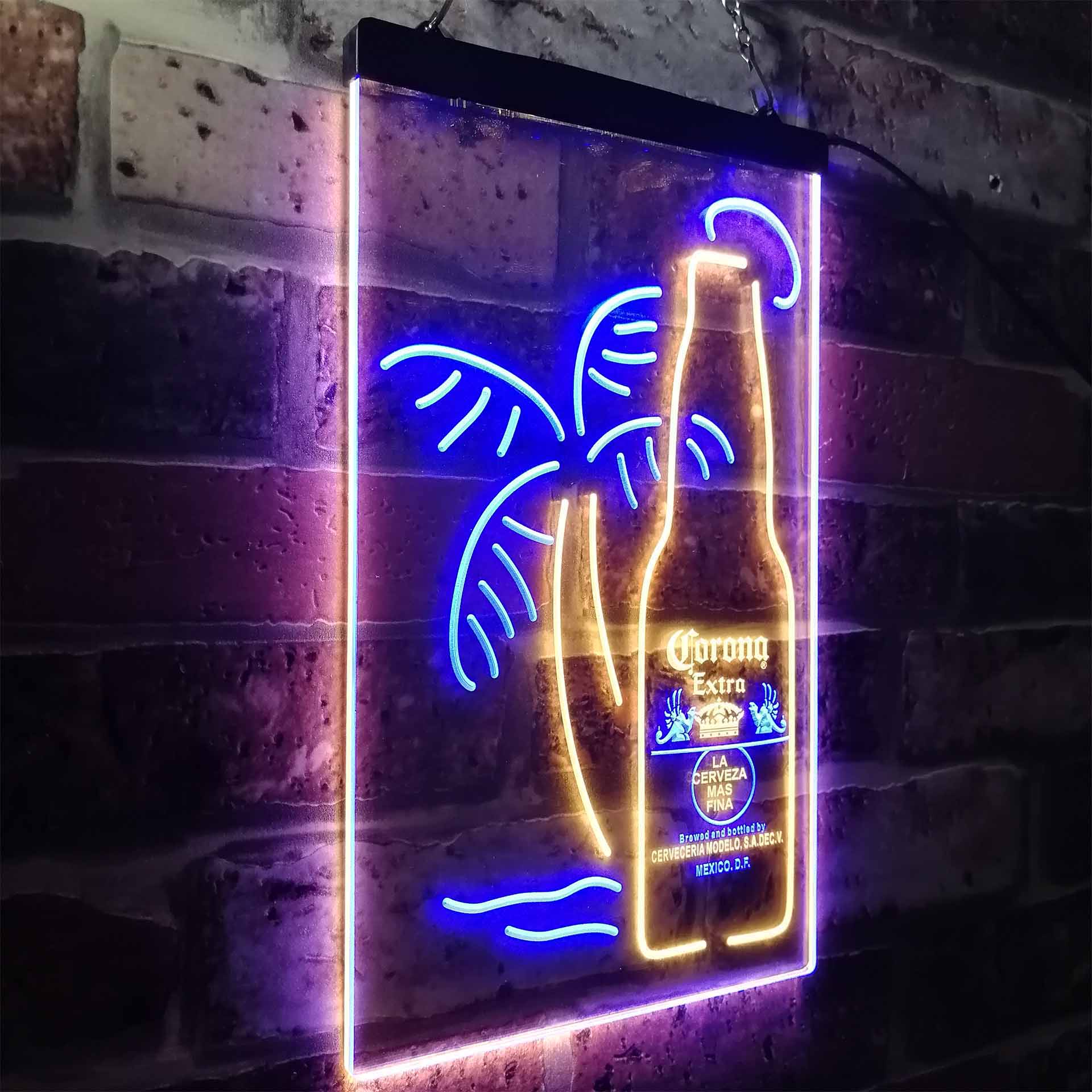 Coronas Extra Bottle Palm Tree LED Neon Sign