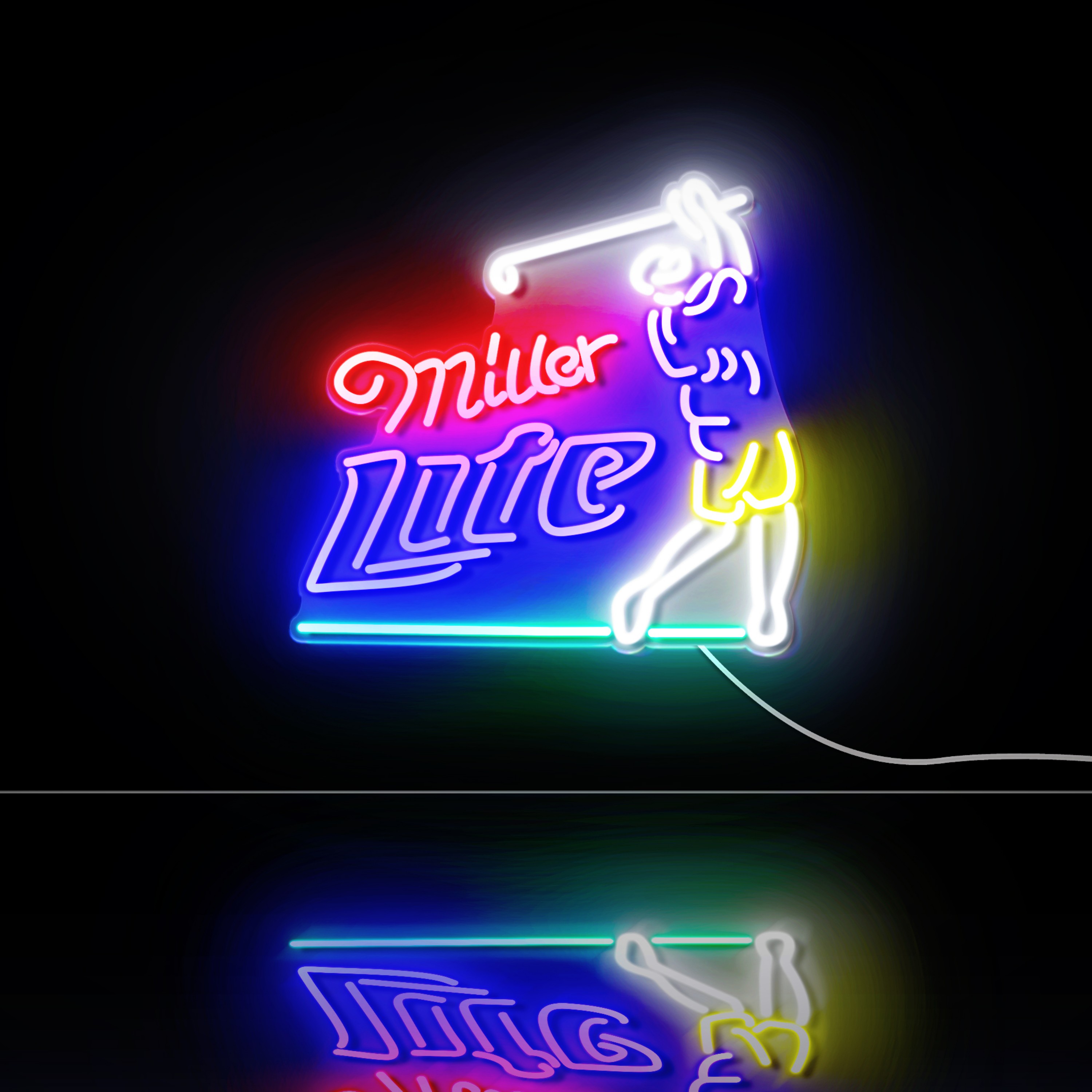 Miller Lite Golf Neon-like Sign Beer Bar Decor