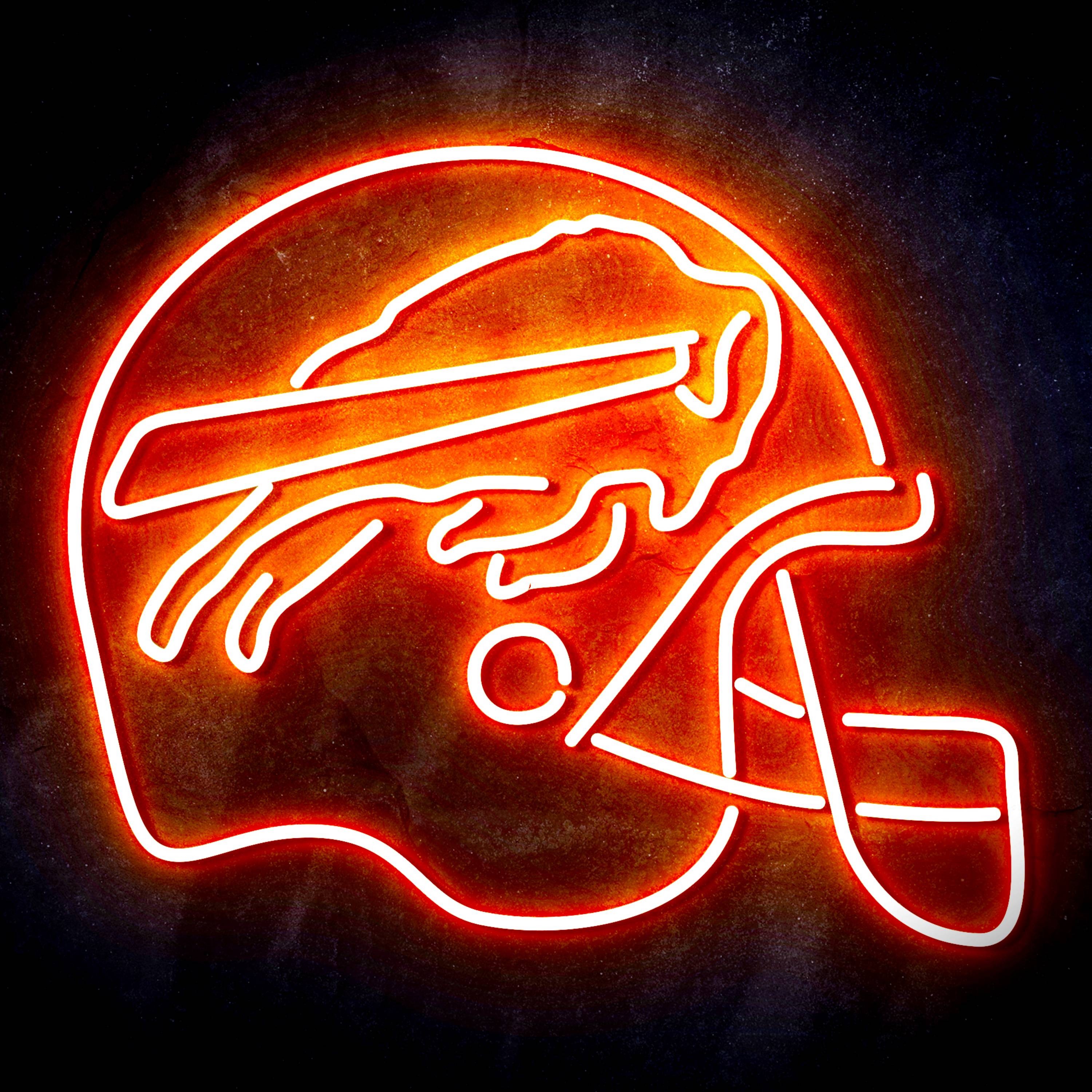 Trends International NFL Buffalo Bills - Neon Helmet 23 Framed Wall Poster  Prints Mahogany Framed Version 22.375 x 34