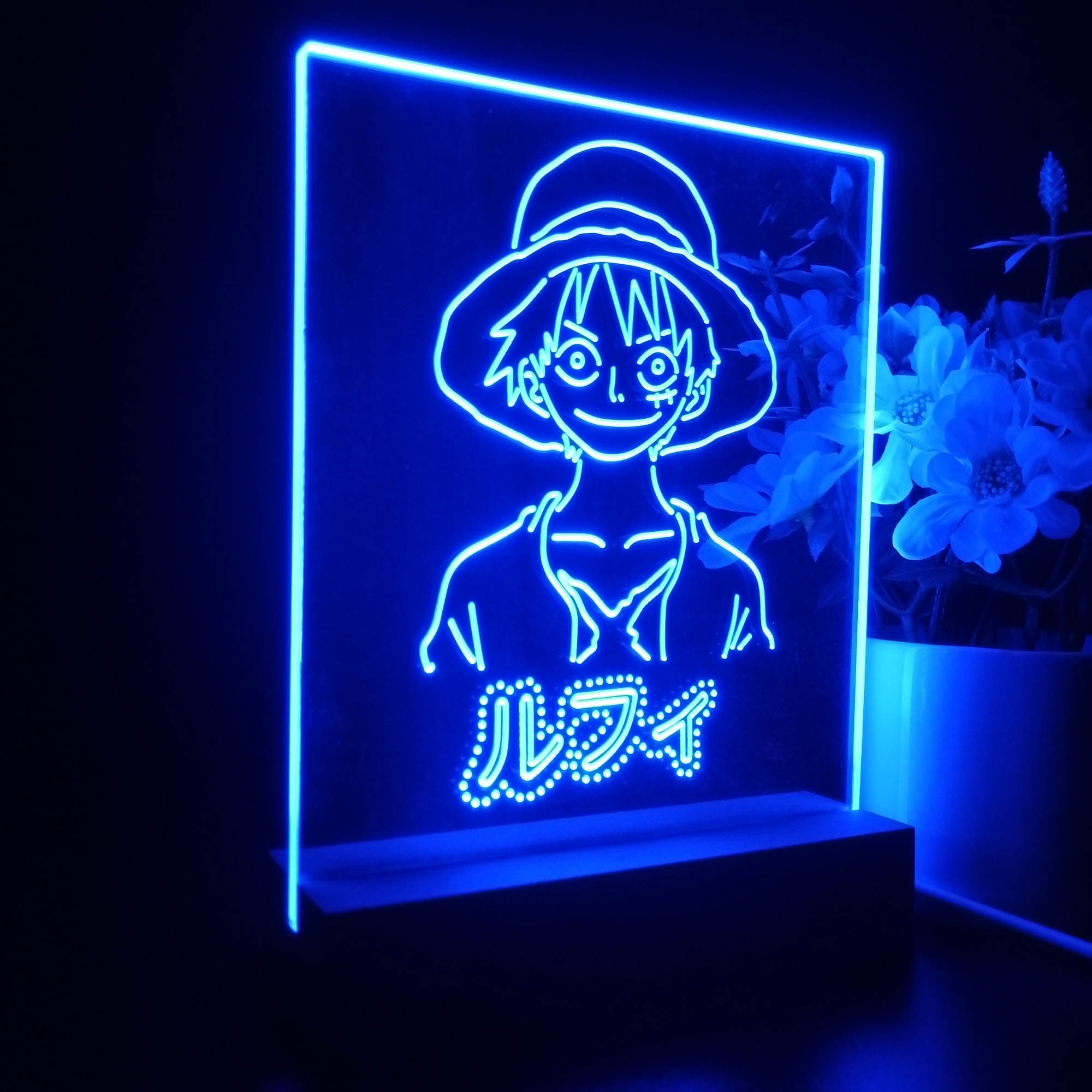 One Piece Monkey D. Luffy Anime Night Light 3D Illusion Lamp