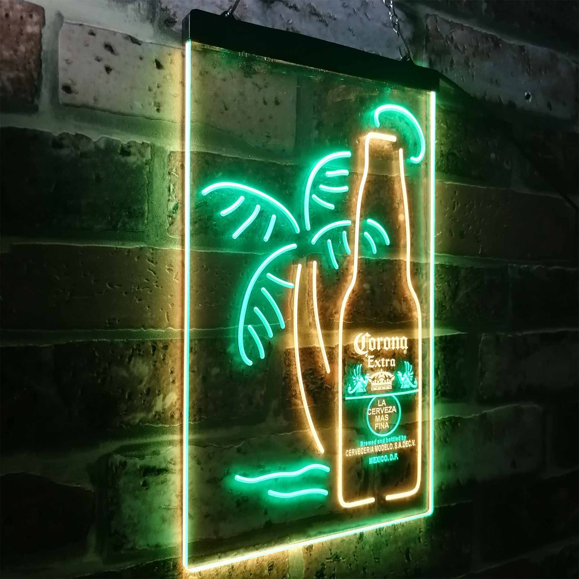 Coronas Extra Bottle Palm Tree LED Neon Sign