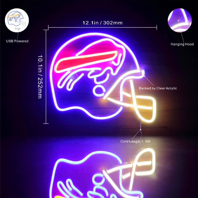 Shop Trends NFL Buffalo Bills - Neon Helmet 2023 Poster