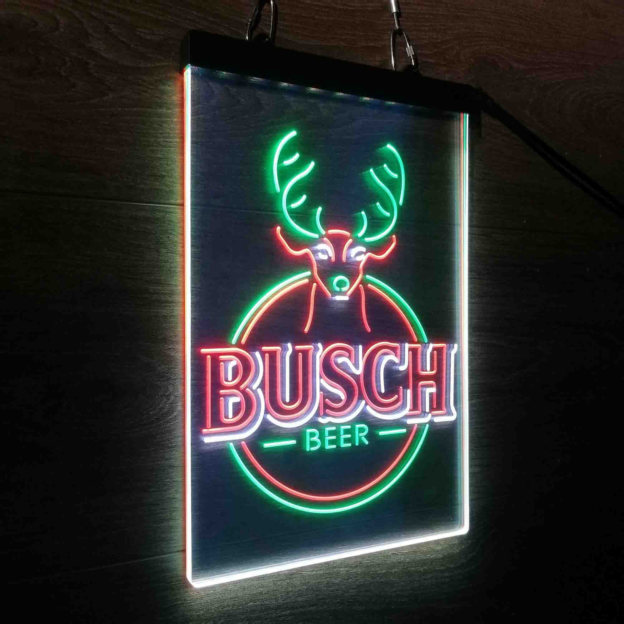 Busch Beer Deer Vertical Circle Neon LED Sign - Newest 3 Colors